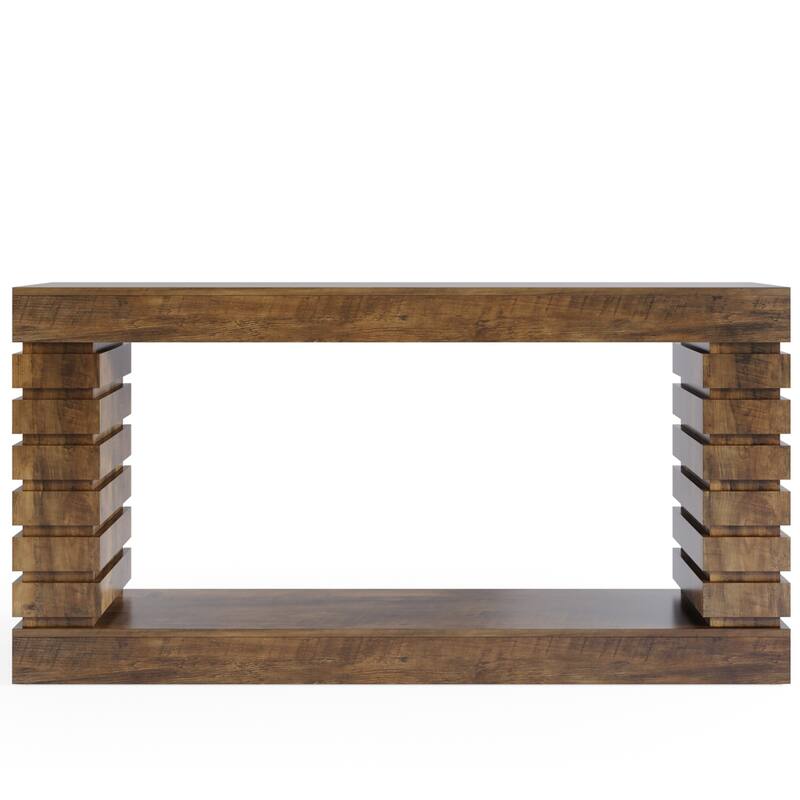 70.87" Narrow Brown Wood Console Table with Storage for Entryway Sofa Table, Hallway Living Room