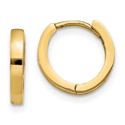 Curata 10k Yellow or White Gold 10.55x3mm Hinged Hoop Earrings