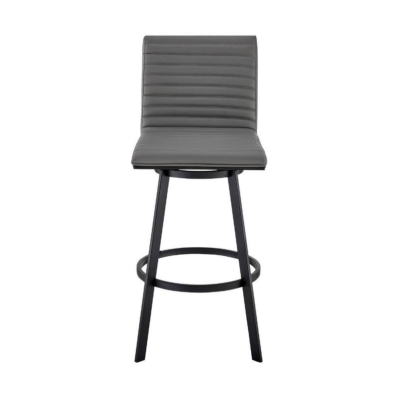 Swivel Counter Barstool with Horizontal Channel Stitching