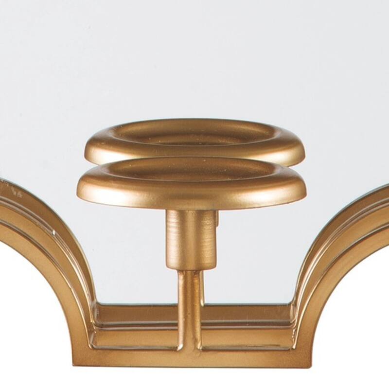 Metal Frame Wall Sconce with Cut Corner Design, Gold