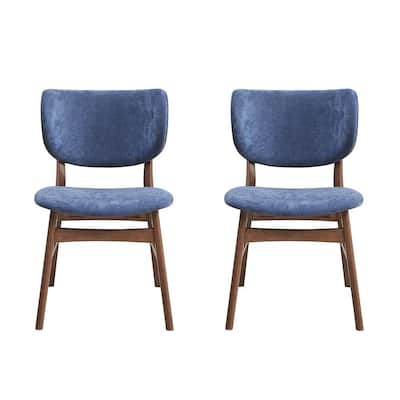 Set of 2 Upholstered Side Chairs with Curved Back