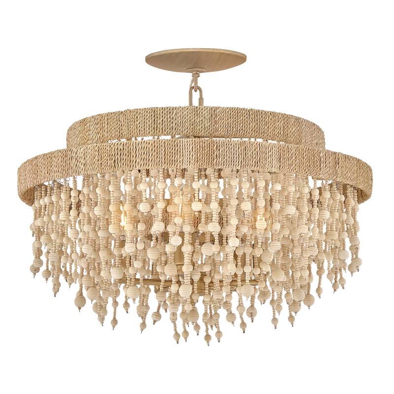 Fredrick Ramond FR47003 Freya 5 Light 23" Wide Semi-Flush Ceiling - Burnished Gold