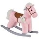 preview thumbnail 20 of 27, Kids' Plush Rocking Horse with Authentic Sounds, Soft Polyester Body, and Developmental Features for Toddlers 36 Months+ Pink