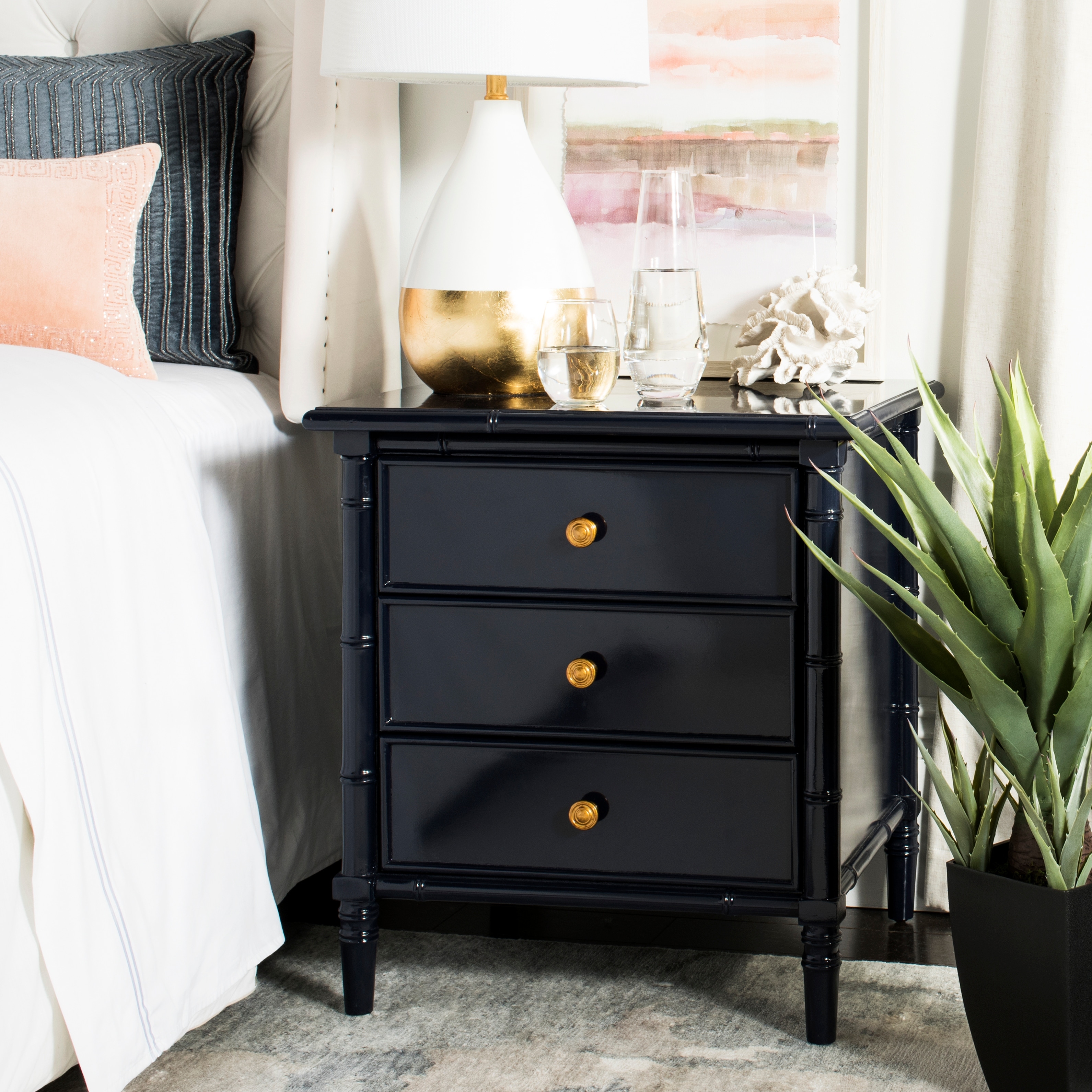 Modern blue nightstand deals