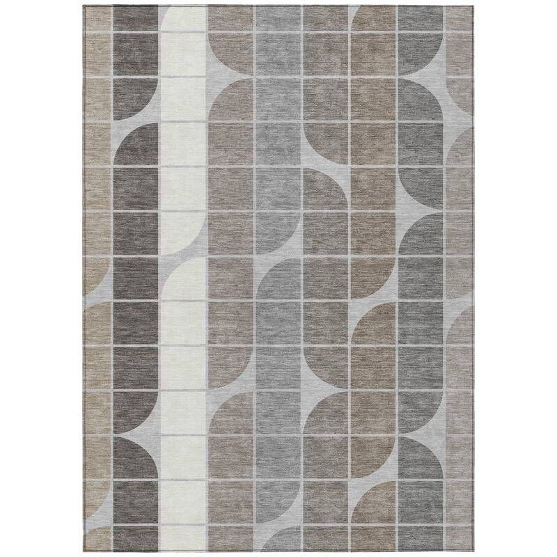Machine Washable Indoor/ Outdoor Modern Finch Chantille Rug