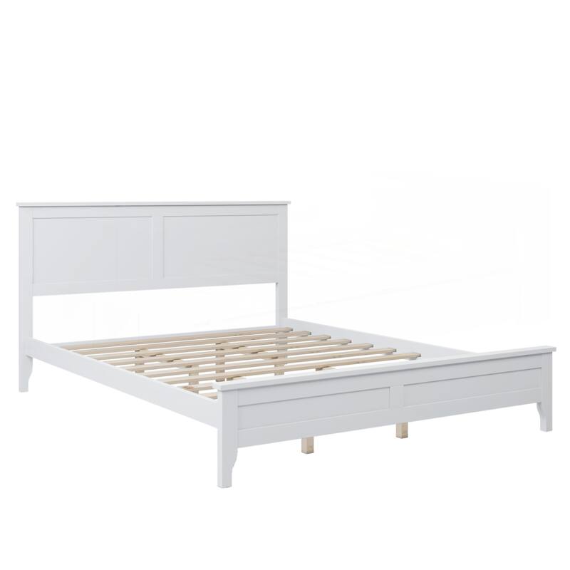 Modern Solid Wood Queen Size Platform Bed