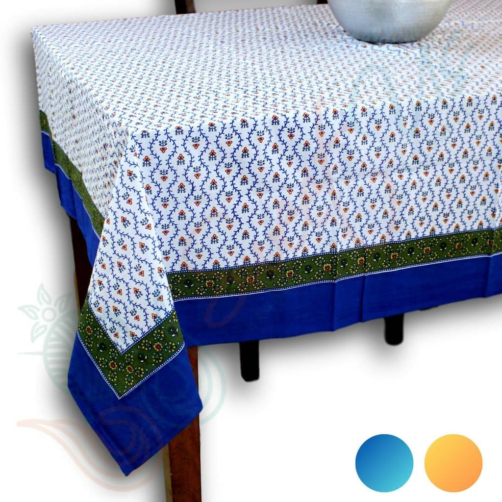 Exquisite Floral Vine Cotton Tablecloth Collection