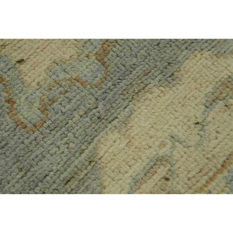 Vegetable Dye Gray Oushak Turkish Large Rug, Floral Geometric Carpet - 13' 9'' X 10' 3''