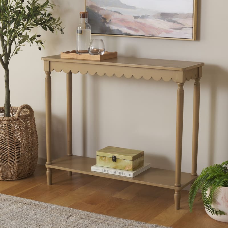 SAFAVIEH Haven Farmhouse Console Table - 28"W x 12"D x 28"H - Desert Brown