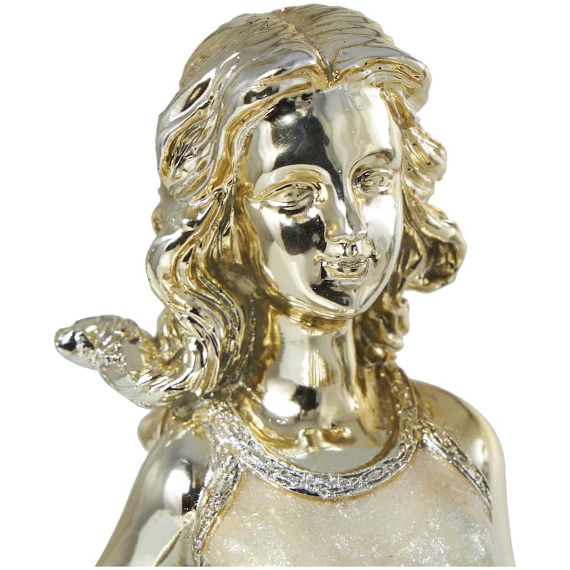 Resin Musician Decorative Sculpture with Accordion and Saxophone - Set of 2 Gold - Roche River Decor