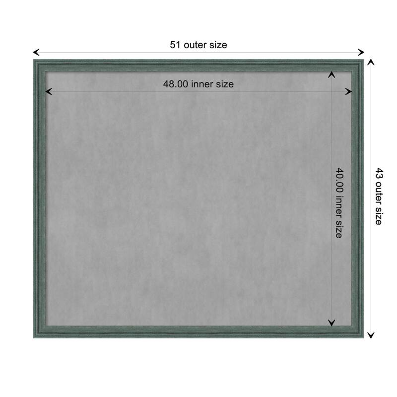 Amanti Art Upcycled Teal Grey Framed Magnetic Board - Board Size 48x40