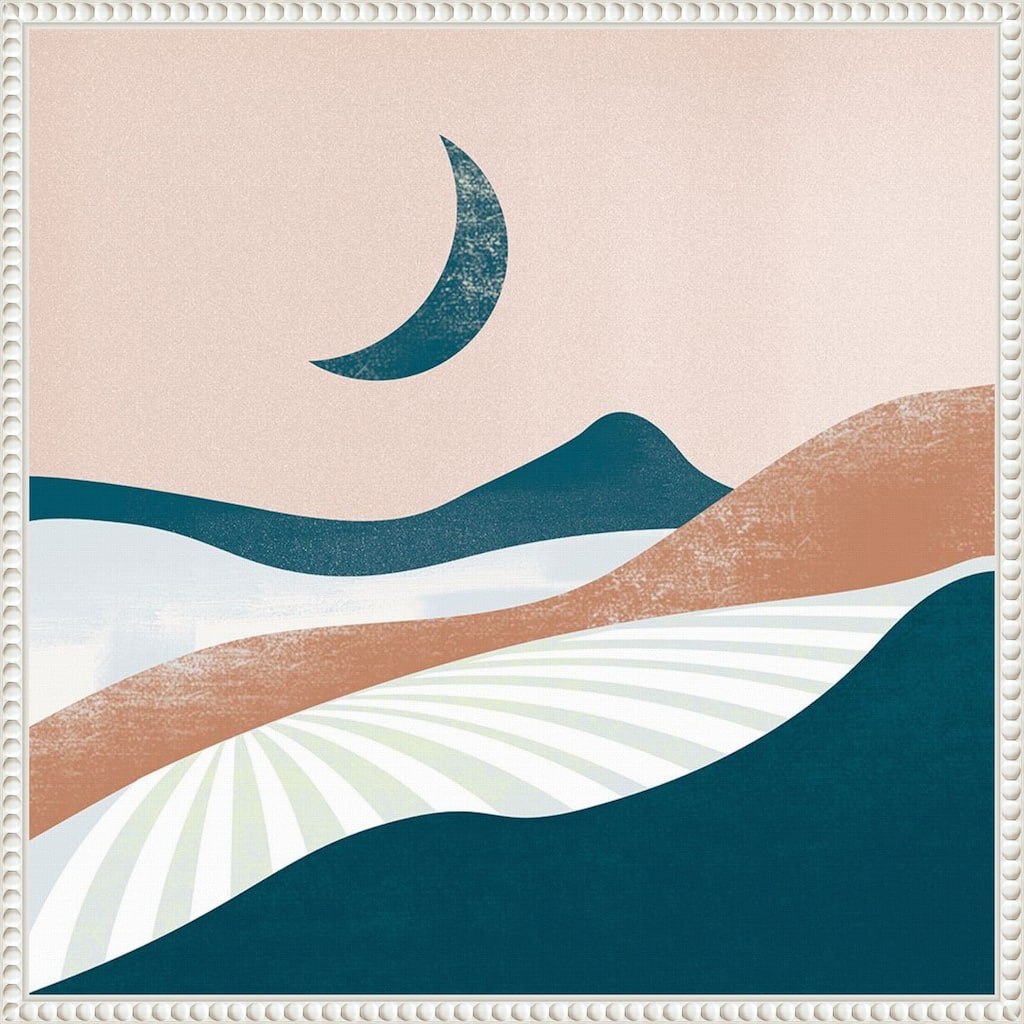 Peaceful Landscape II by Arctic Frame Framed Canvas Wall Art Print - Sylvie Beaded White