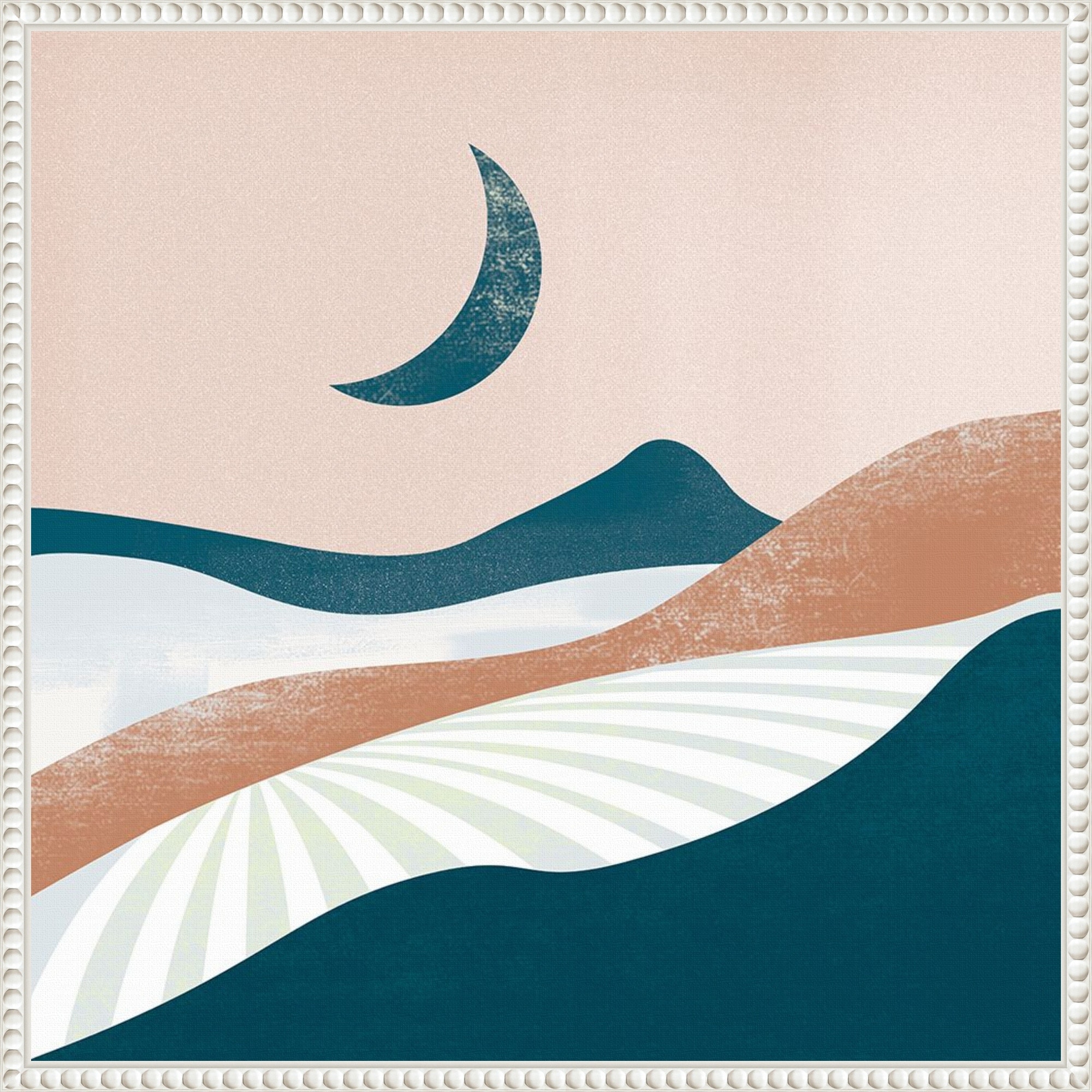 Peaceful Landscape II by Arctic Frame Framed Canvas Wall Art Print - Sylvie Beaded White
