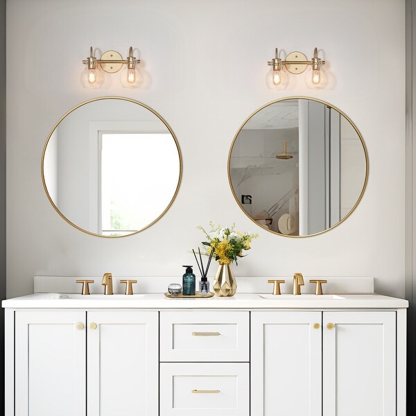 Glass vanity with lights outlet