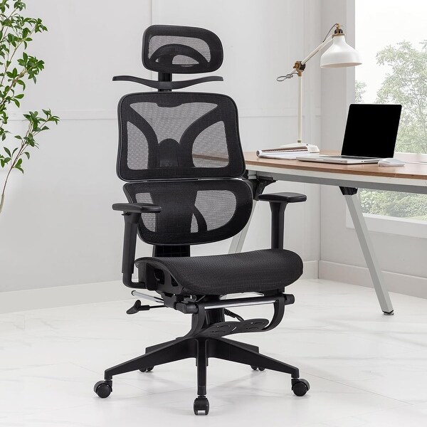 Javlergo Mesh Office Chair with Footrest, High Back Computer