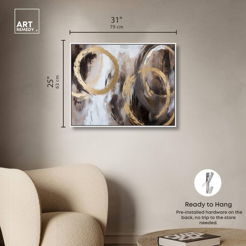 Swirling Forms with Gold Canvas by Art Remedy