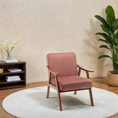 Mid-Century Modern Chair,Living Room Chair with Solid Wood Frame