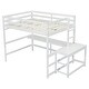 preview thumbnail 14 of 16, Modern Full Size Loft Bed With Built-in Desk and Ladder Platform and Ladders for Bedroom
