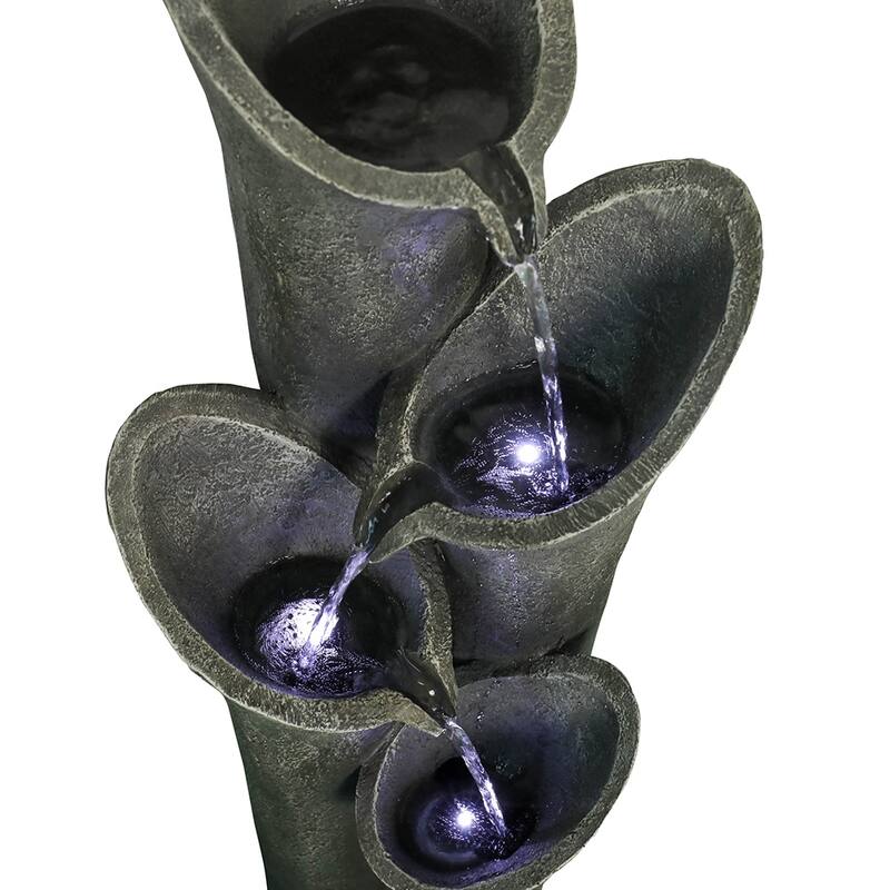 33.5"H Portable Waterfall Fountains w/LED - Indoor/Outdoor Meditation Decor
