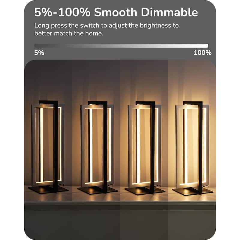 Modern LED Table Lamp, 750LM Stepless Dimmable Bedside Lamp, 3 Color Temperature, Touch Switch Control Nightstand Lamp