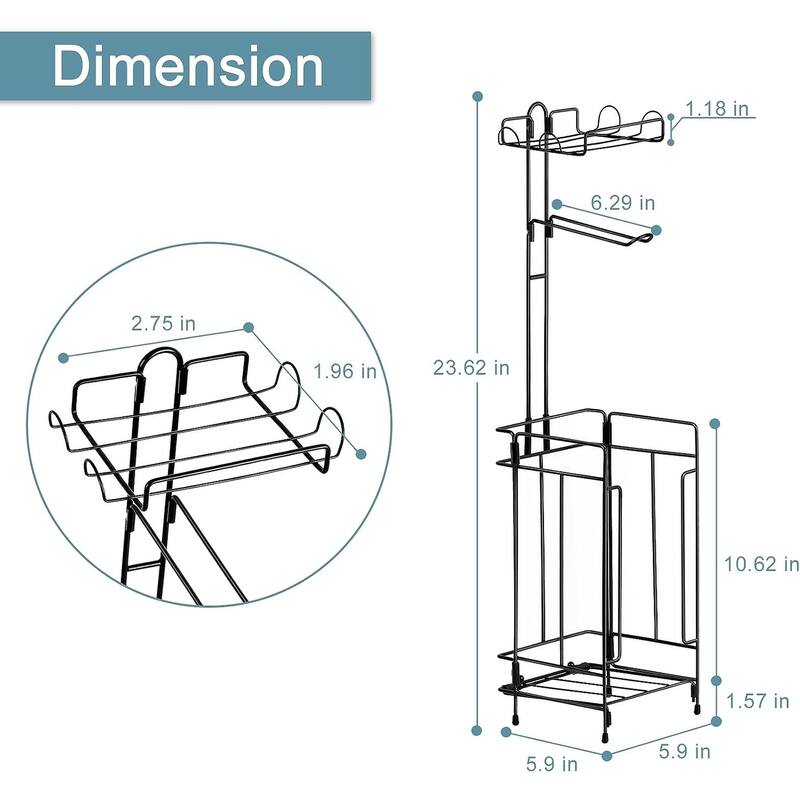 Simple Free Standing Metal Toilet Paper Holder