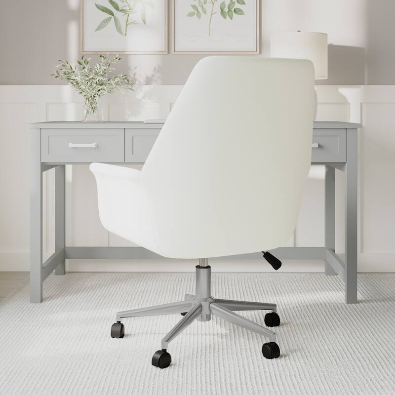 Martha Stewart Upholstered Swivel Home Office Chair with Flared Arms - 30"D x 28.75"W x 40.75" - 44.5"H