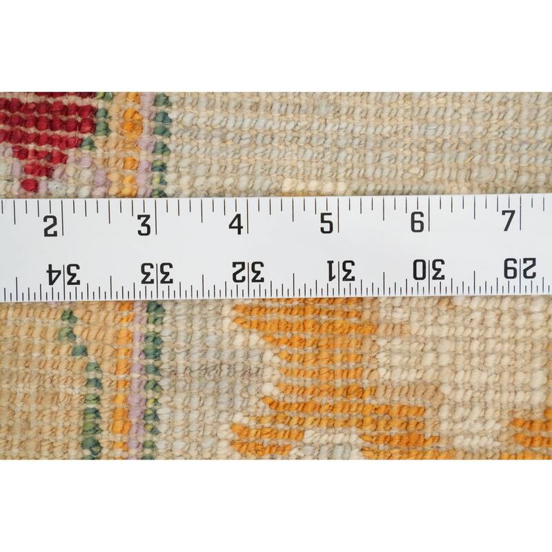 Hand Knotted Oriental 100% Wool Carpet Transitional Floral Green Oushak Area Rug - 9' 9'' X 6' 11''