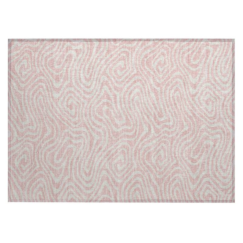 Machine Washable Indoor/ Outdoor Abstract Modern Chantille Rug