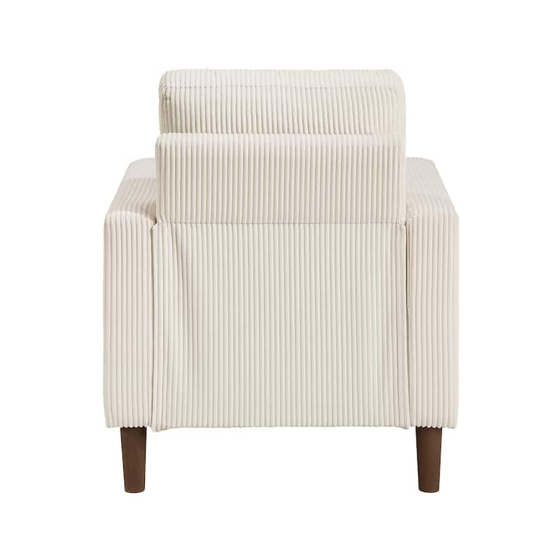 Caspian Corduroy 3-Piece Living Room Set - Wood Finish Exposed Feet