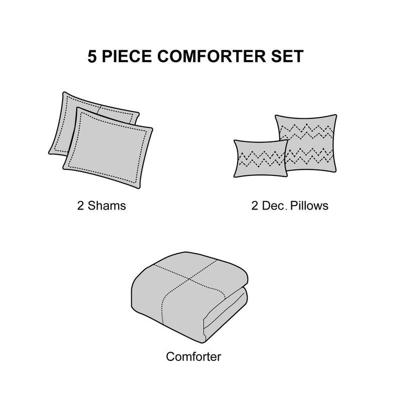 Nanshing Desta 5 Piece Microfiber Clip Comforter Set