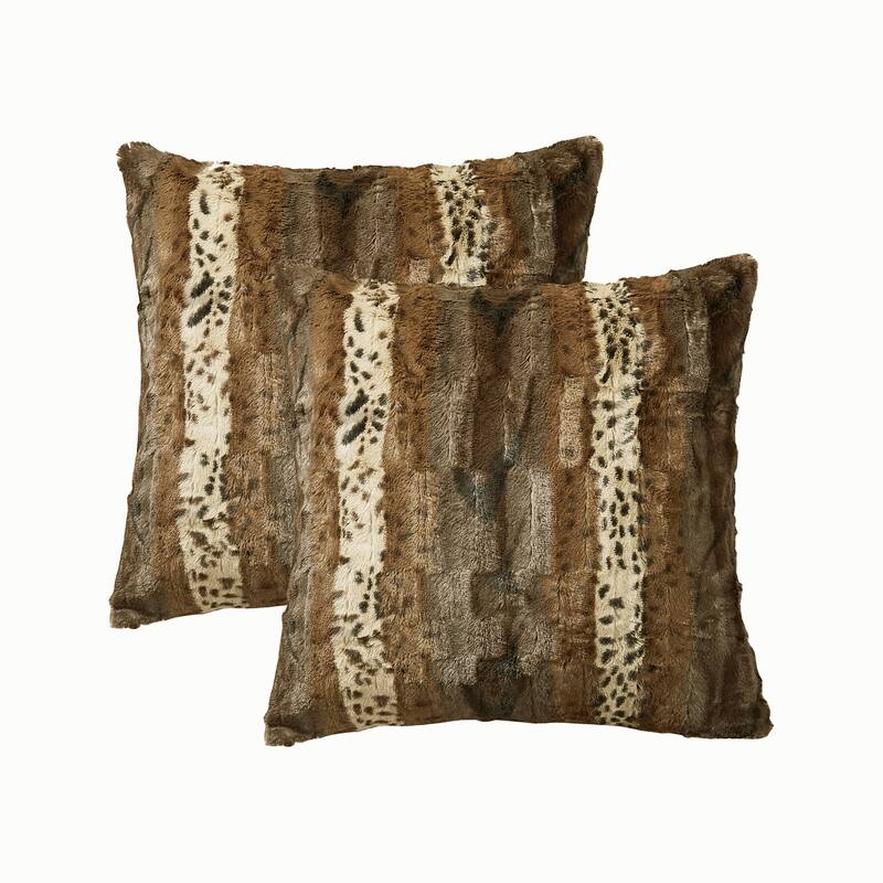 Double Sided Fauxfur 2 Piece Pillow Shell Set, NO INSERT