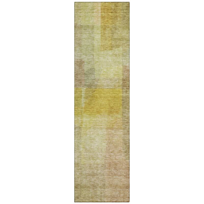 Machine Washable Indoor/ Outdoor Contemporary Abstract Chantille Rug