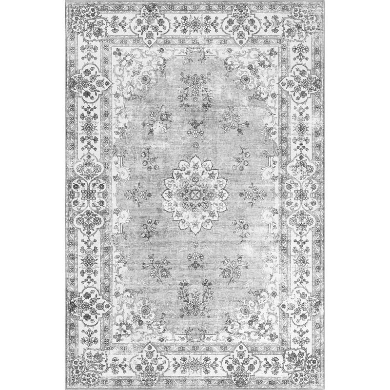 Nuloom Ren SpinClean Vintage Floral Machine Washable Area Rug