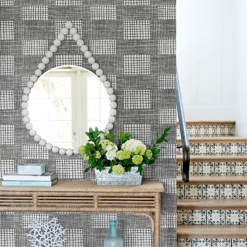 A-Street Prints Maxwell Black Geometric Wallpaper