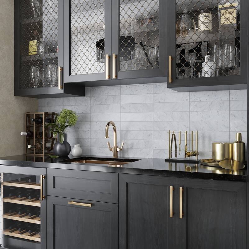 Artisana 3x12 in. Textured Etched Chevron Elongated Subway Wall and Floor Tile (5 sq ft/case, 20-Pack) - White