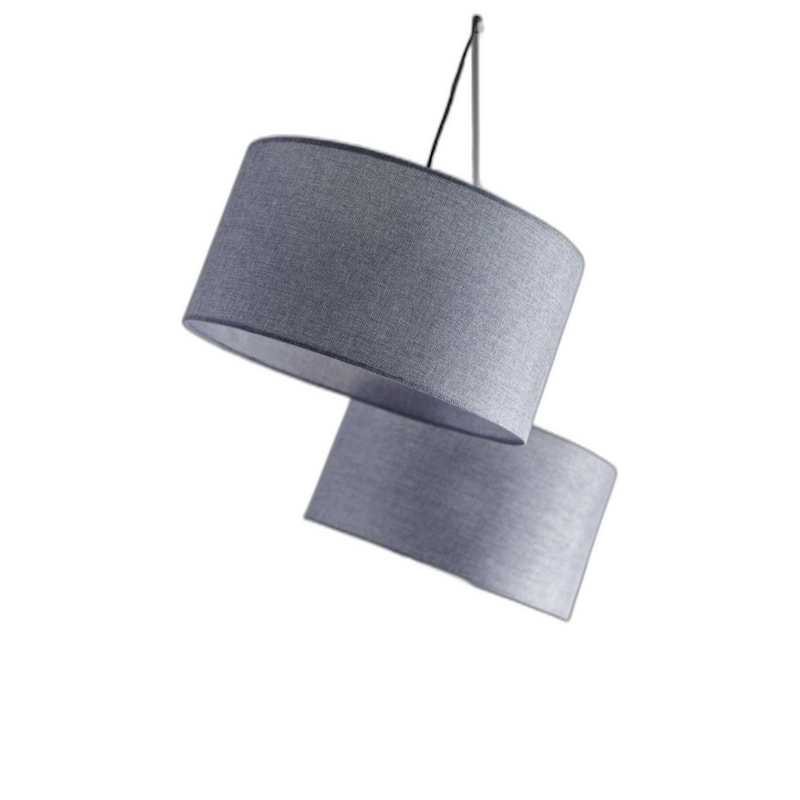 Modern 91" Tree Floor Lamp with 3 Lights Grey Linen Drum Shade and Silver Metal Body for Living Room - 91”H x 71”W x 61.75”D