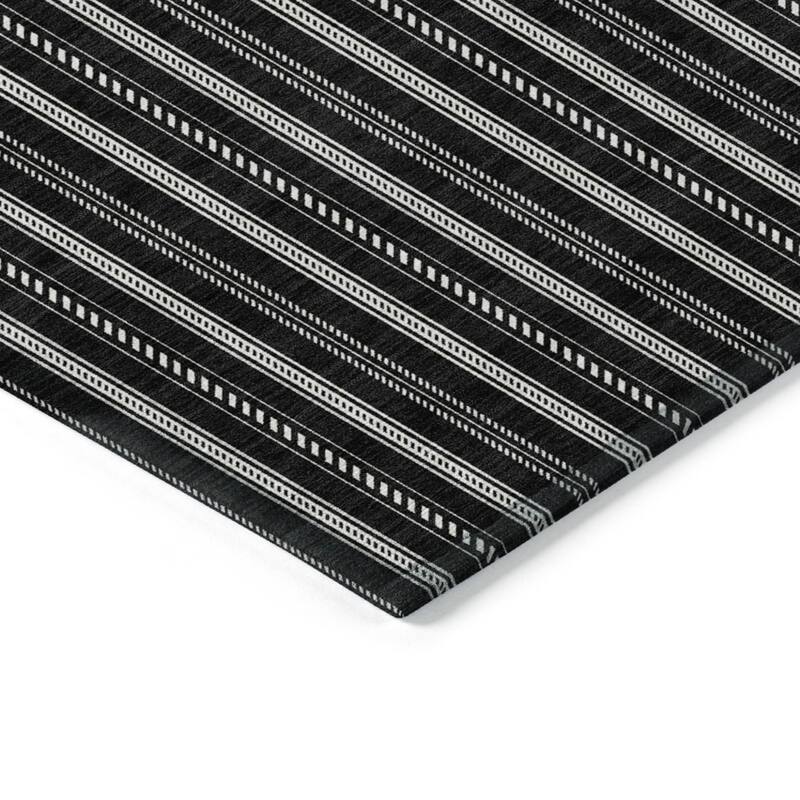 HomeRoots Striped Transitional Rectangle Outdoor Rug