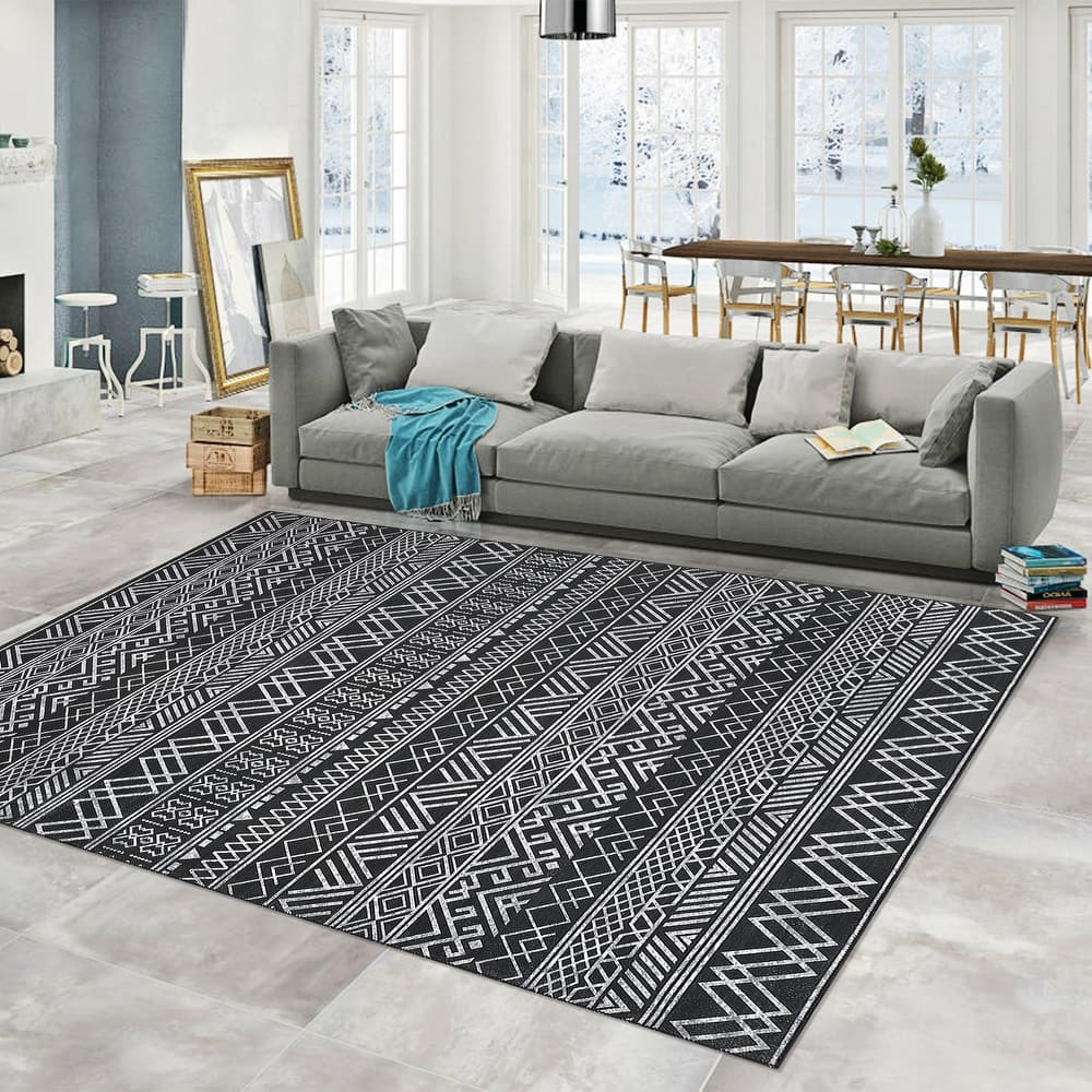 Garvee Boho Area Rug Moroccan Accent Rugs Geometric Distressed Carpet