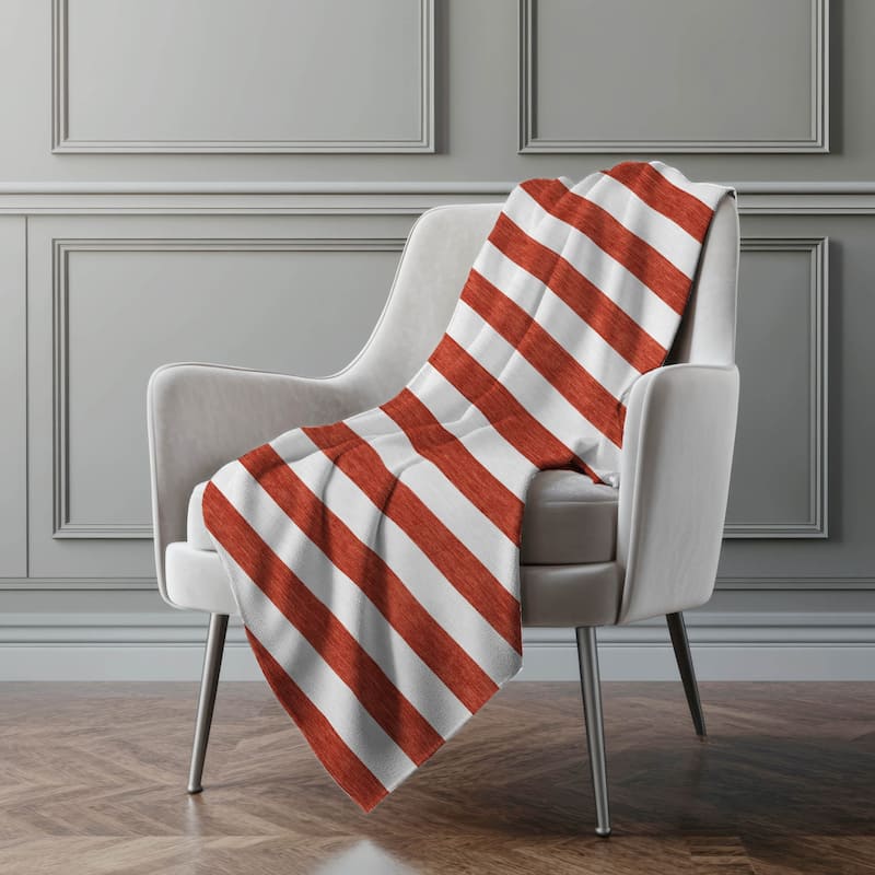Premium Machine Washable Modern Stripes Sherpa Throw Blanket - Red - 4'2" x 5'10"