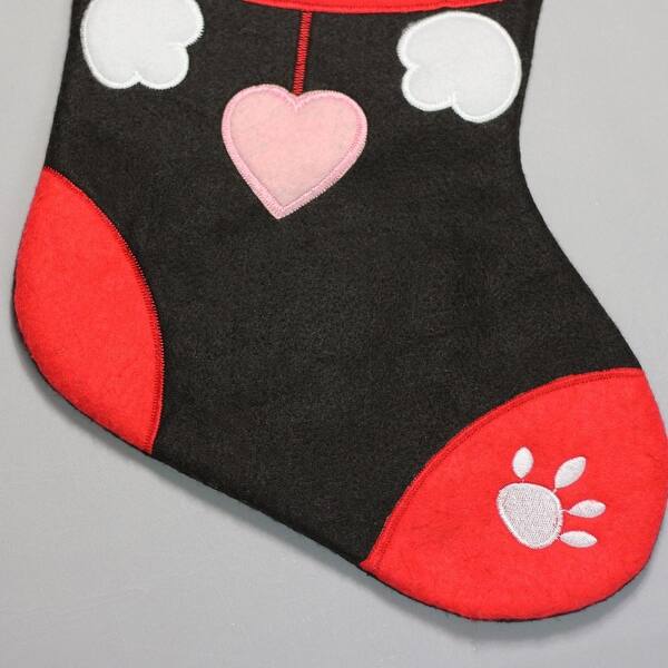 Shop 19 5 Black Red And White Embroidered Kitty Cat Christmas