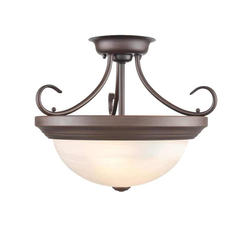 Millennium Lighting Metal 2 Light Semi-Flush Ceiling Mount in Multiple Finishes - N/A