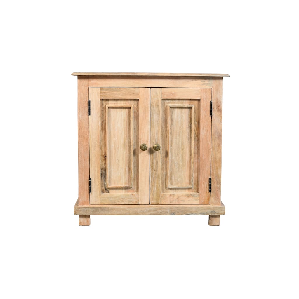 Jenna 2-Door Solid Wood Nightstand With Storage Shelf