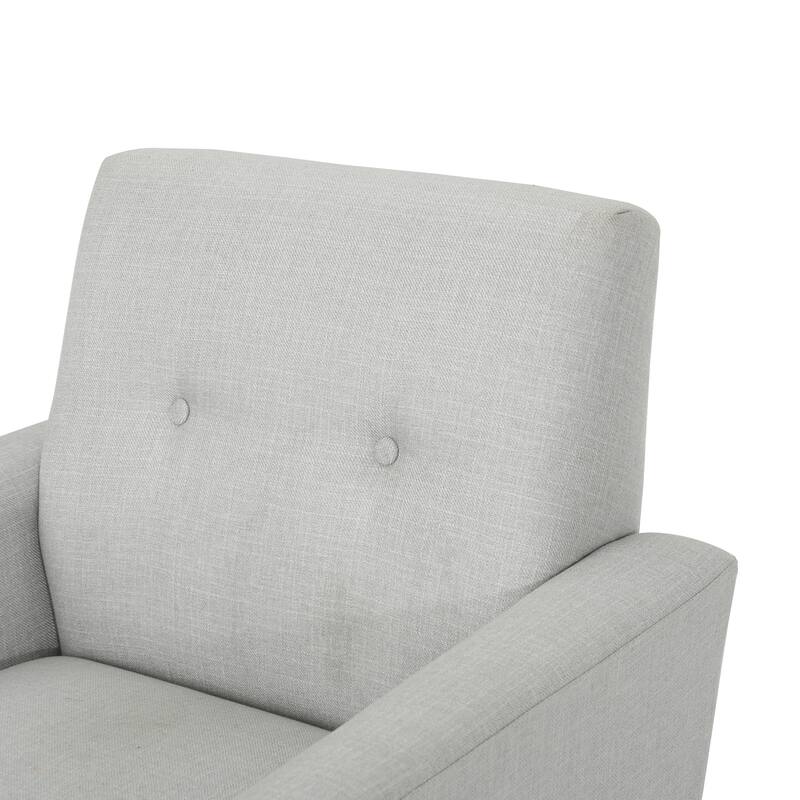 Roomfitters Modern Upholstered Club Chair with Cushioned Seat, Button-Tufted Back and Tapered Legs for Living Spaces