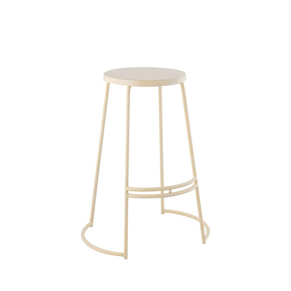 Trinity 28.75" Modern Designer Iron Curved Backless Bar Stool, by JONATHAN Y