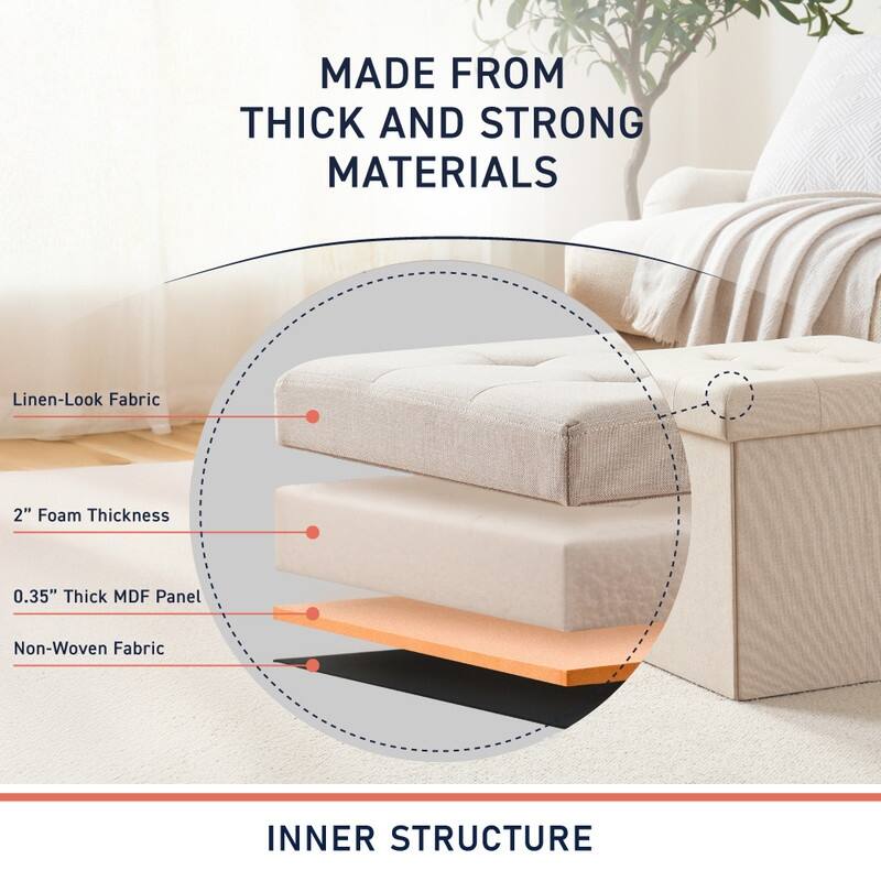 2 Pack - 15" Collapsible Square Cube Storage Ottoman, Perfect for Dorms, Livingroom and Bedroom