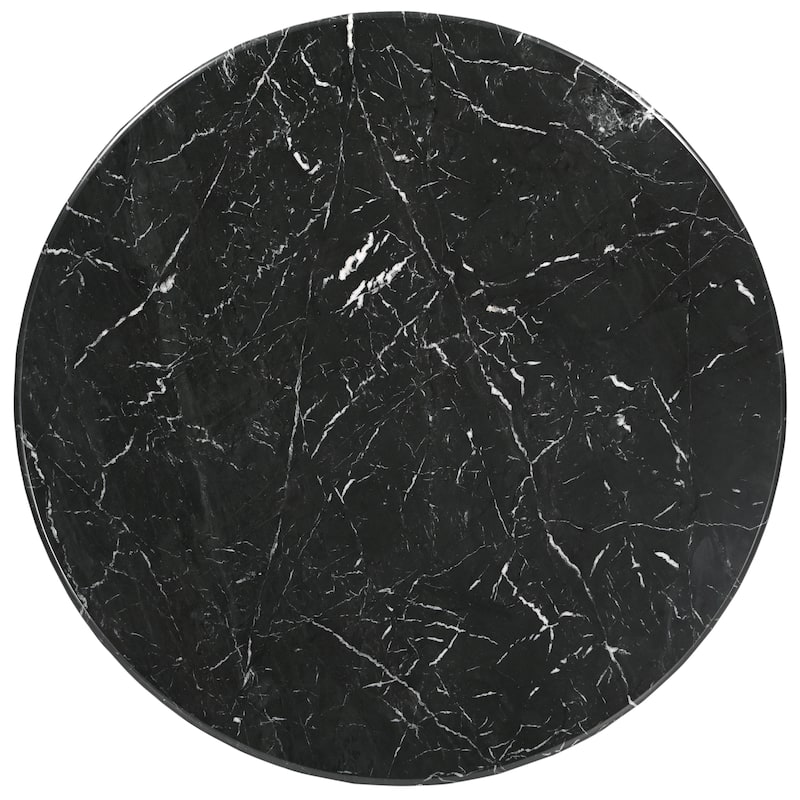 SAFAVIEH Couture Tylee Solid Wood/Marble Coffee Table - 36Wx36Dx16H - Black