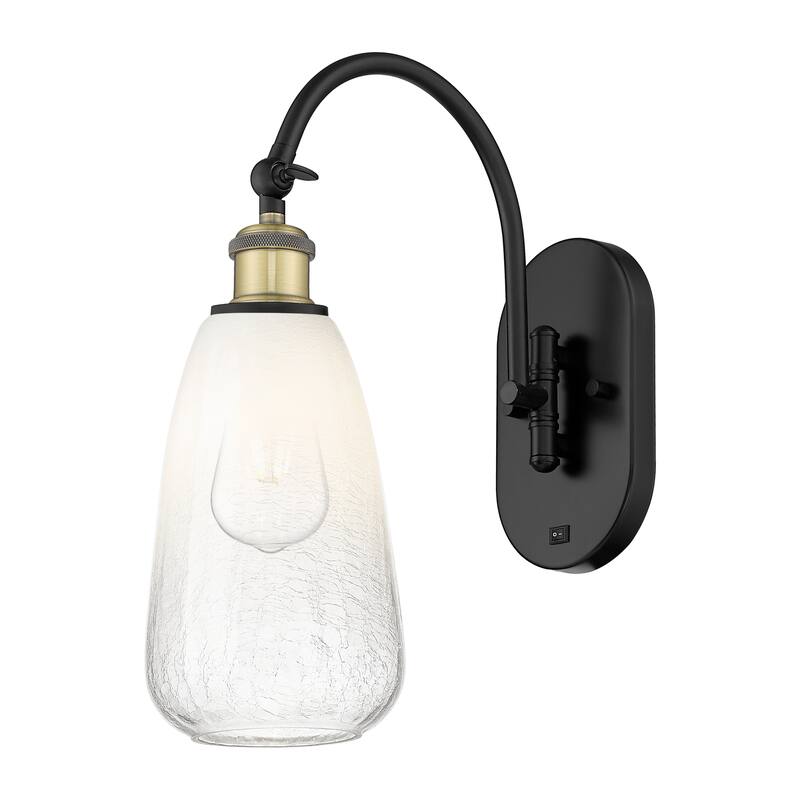 Innovations Lighting Endless Possibilities Ballston - Brookhaven Almond - 1 Light 6" Swiveling Sconce - Black Antique Brass/Opal