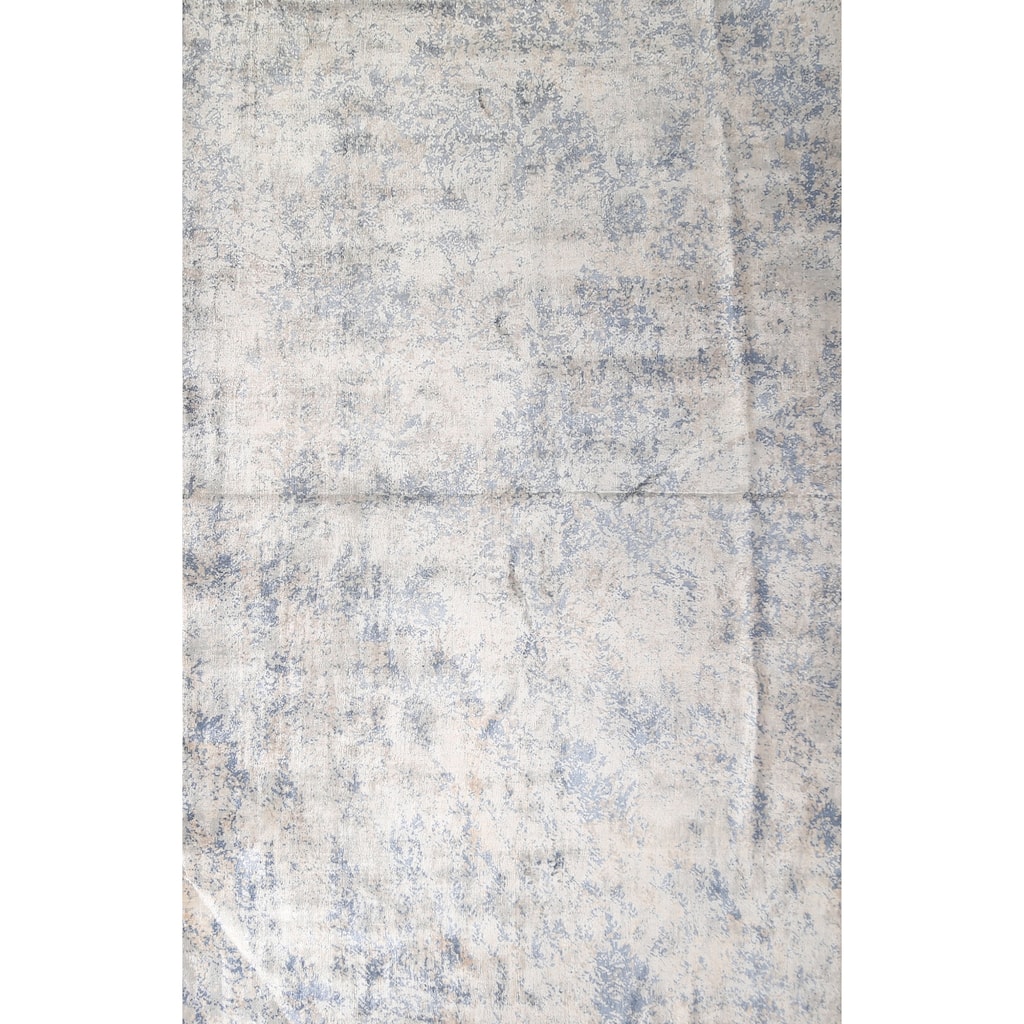 All-Over Abstract Indian Area Rug Hand-Knotted Wool Carpet - 6'6" x 9'10"