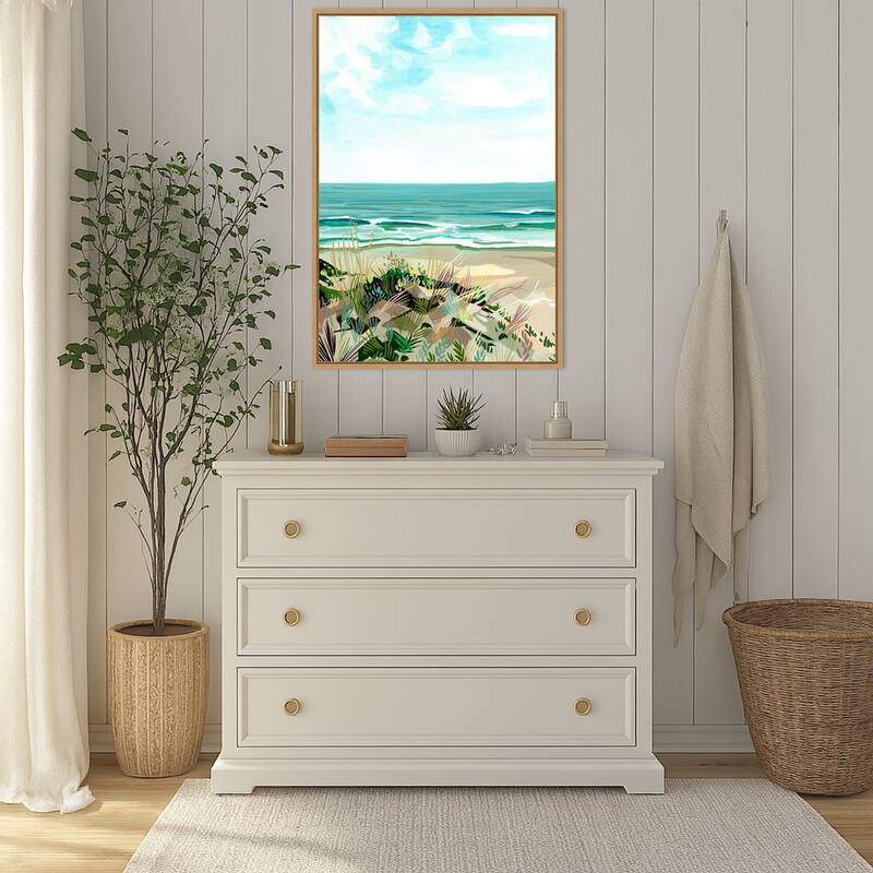 Coastal Grasses by Brook Page Framed Canvas Wall Art Print