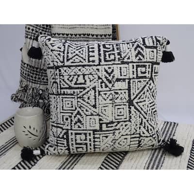 Vibhsa 20" x 20" Throw Pillow with Tassels for Decoration